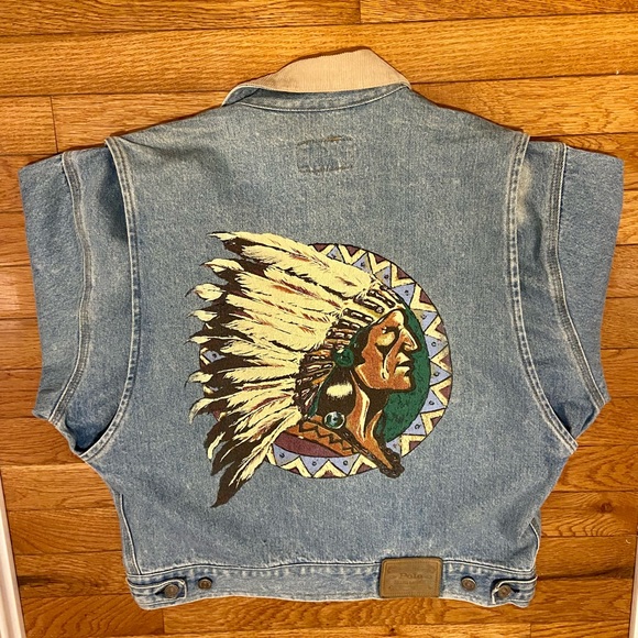 Polo Ralph Lauren Jackets & Blazers - Polo Ralph Lauren Vintage Indian Head Native American Jean Jacket Denim Large